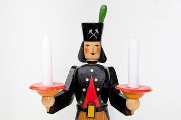Bergbaufigur als Kerzenständer aus dem Erzgebirge