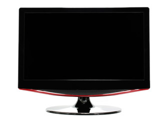 Computer monitor and TV in one. Isolated on white.