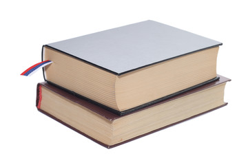 two books isolated on white background.