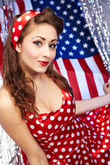 Sexy Patriotic American  Girl