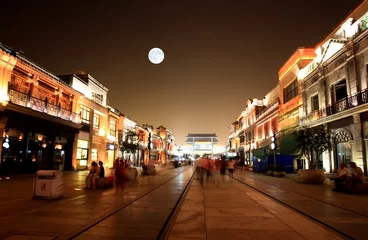 Deurstickers nieuw herbouwd winkelgebied Qianmen in Beijing © Gary
