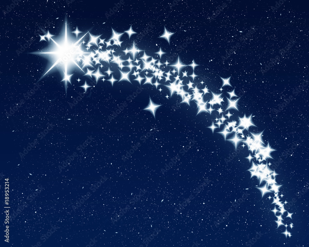 Wall mural christmas wishing shooting star