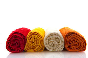 colorful rolled towels