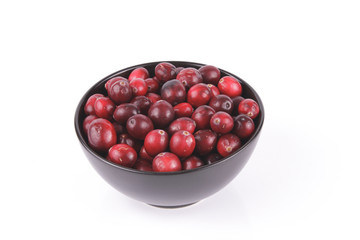 Cranberries in a Black Bowl