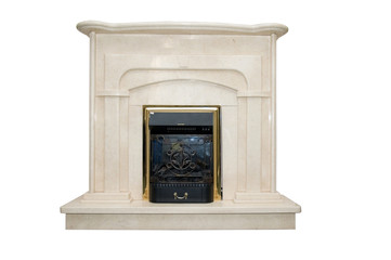 white marble fireplace
