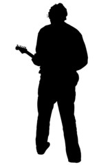 Silhouette of guitar player