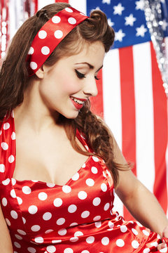 Sexy Patriotic American  Girl