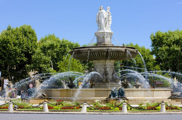 fountain at La Rotonde, Aix-en-Provence, Provence, France