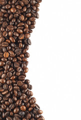Coffee beans on white background