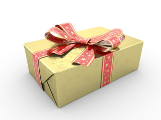 Gold gift box fancy bow