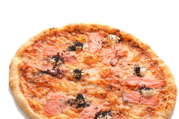 Pizza with grilled salmon