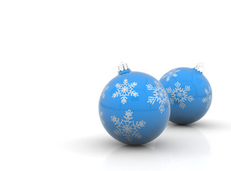 Blue christmas balls