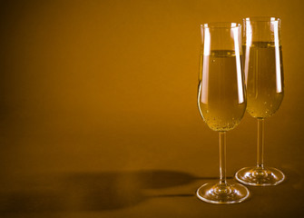 two champagne glasses