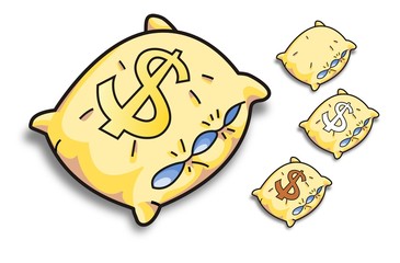 yellow vector pillow with a dollar sign