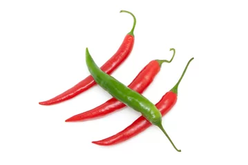 Fotobehang Color chili peppers diagonally © Olha Ukhal