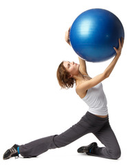 Woman with gymnastic ball