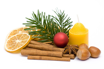 christmas decoration isolated on white background