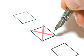 close up of questionnaire test