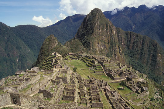 View of the Citadel of  Machu Picchu, Peru.