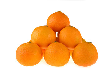 tangerines  on white