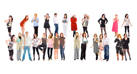 Obraz premium Two groups of many people