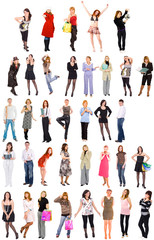 Fototapeta premium Group of people isolated over white