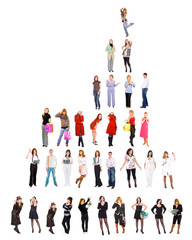 human hierarchy isolated over white