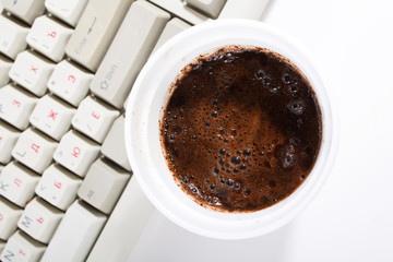 cup of coffee and keyboard..