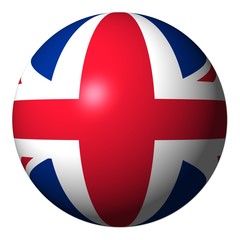 Obraz premium British flag sphere isolated on white illustration