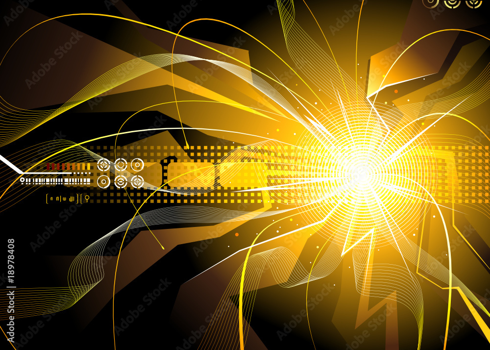 Poster technology background of energy sparks. vector layered.