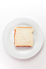delicious slice of bread with strawberry jam