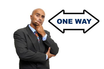 Businessman isolated against a white background