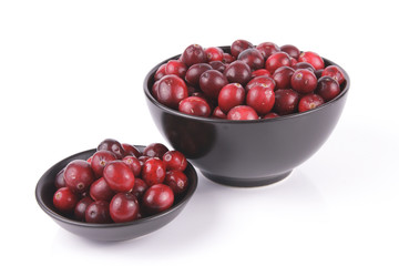 Cranberries in a Black Bowl