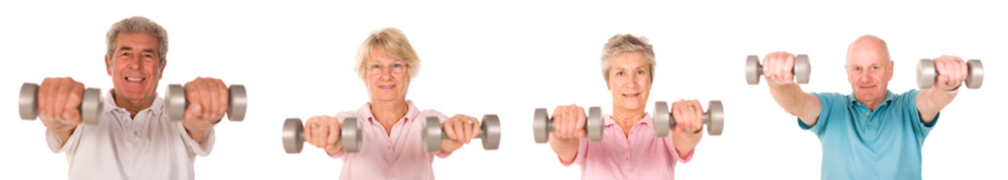 Older Mature Group Of People At The Gym