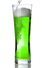 Pouring green beer