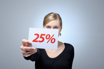 25 Prozent Schild