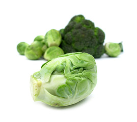 Brussel sprout and broccoli