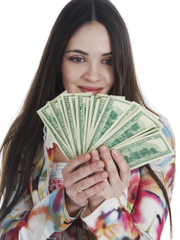 She holds the money