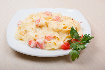 Italian paste with cheese and vegetable