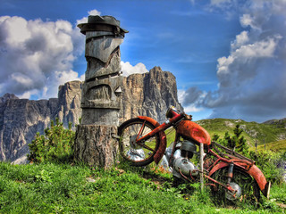 Old Motorbike, Dolomites Mountains, Italy, Summer 2009
