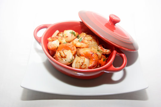 saint-jacques et crevettes