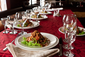 vegetarian dish in restaurant