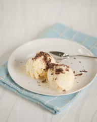 ice cream with chocolate shavings