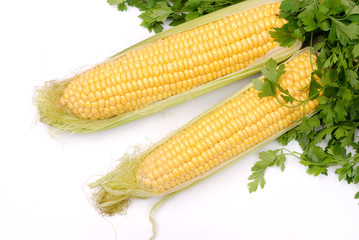 Corn with parsley