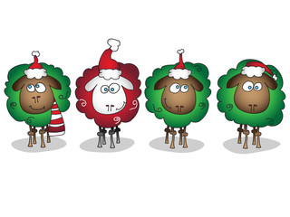 Santa and elves. Christmas. isolated