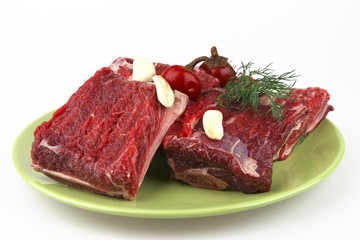 uncooked rib's very close up