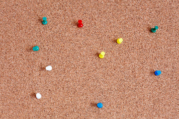 cork board with pins