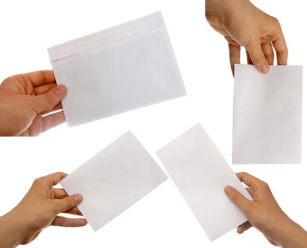 Blank envelopes isolated with clipping path