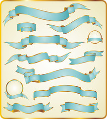 set of turquoise ribbons