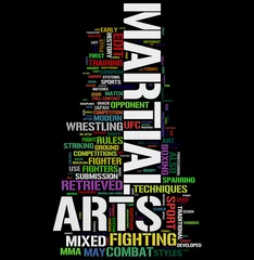 Deurstickers martial arts © Words Collage Cloud